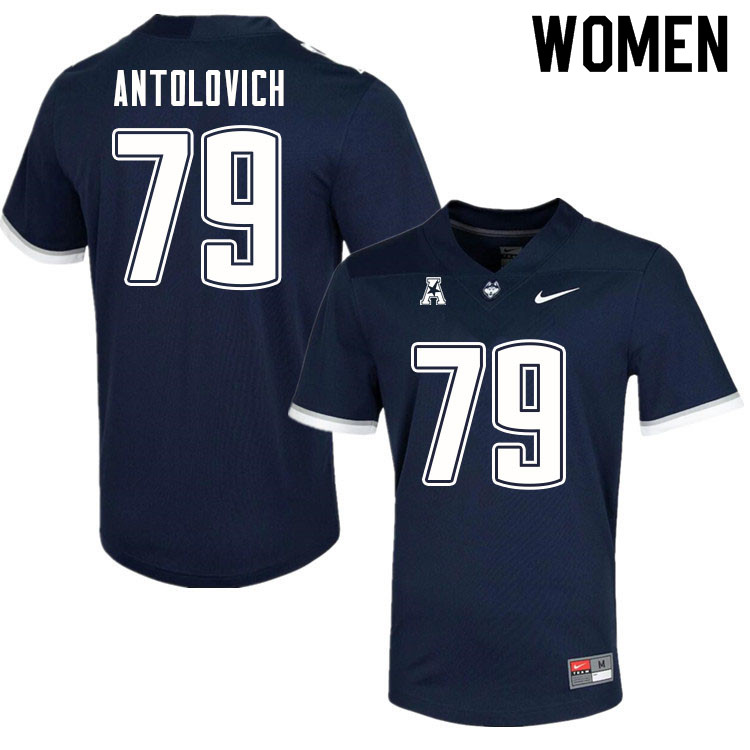 Women #79 Danny Antolovich Uconn Huskies College Football Jerseys Sale-Navy - Click Image to Close